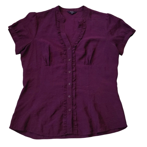 Reitmans Plum Button Down Shirt - Picture 1 of 6